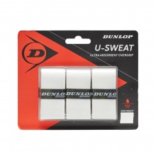 Dunlop Overgrip U Sweat 0.5mm (moisture-absorbing, grippy) white - 3 pieces